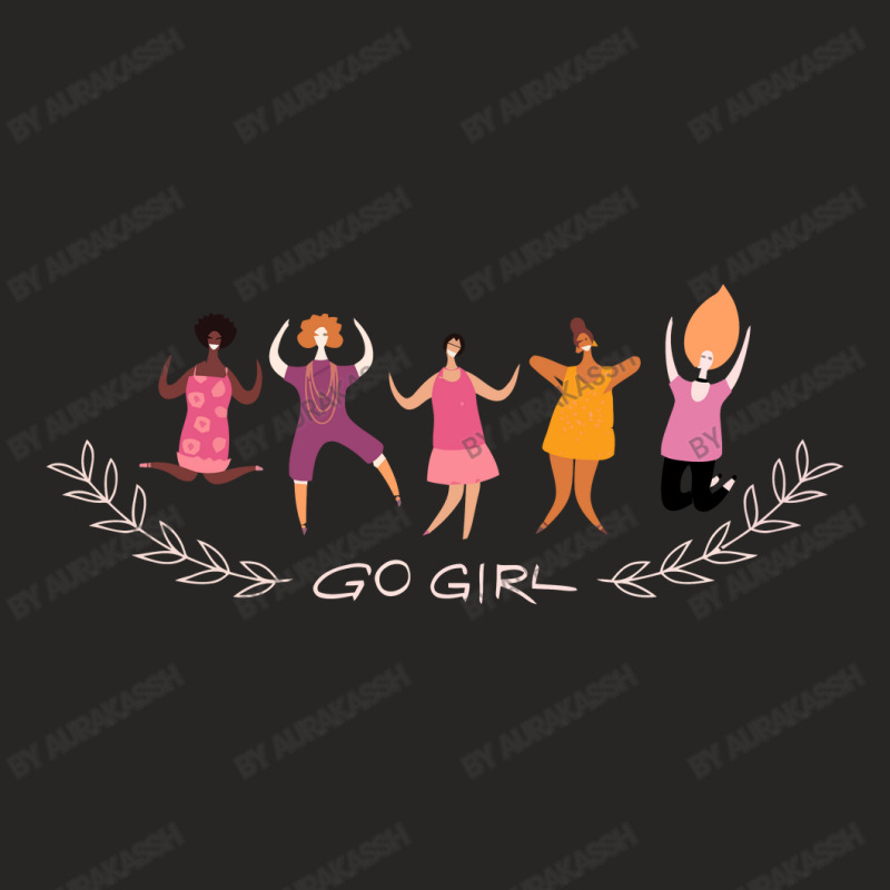 Go Girl Text Feminism Ladies Fitted T-Shirt by aurakassh | Artistshot