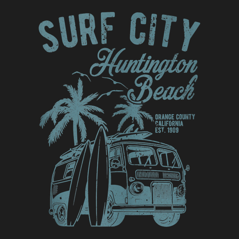 Vintage Cool Huntington Beach Surf City Sunset Surf Minivan Tank Top Classic T-shirt by fallenafsericebe | Artistshot