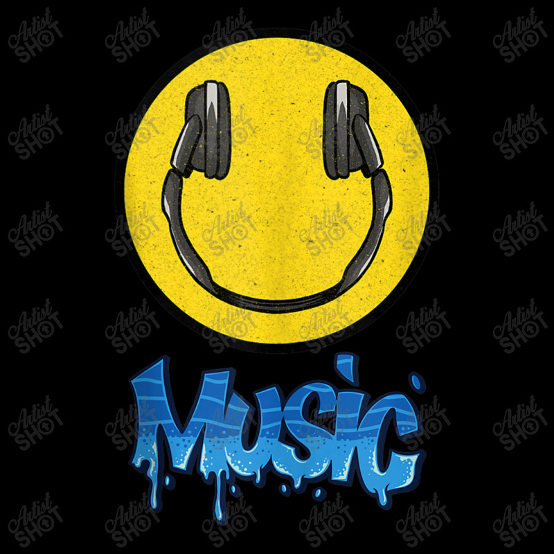 Music I Love The 90's Dj Headphones Smile Face Headset Raver Funny Men Fleece Short by FrederickDesign | Artistshot