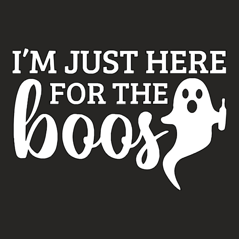 Halloween T  Shirti´m Just Here For The Boos Ghost White Stroke Text Ladies Fitted T-Shirt by cauliflowermortgage | Artistshot