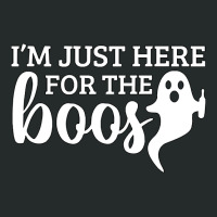 Halloween T  Shirti´m Just Here For The Boos Ghost White Stroke Text Women's Triblend Scoop T-shirt | Artistshot