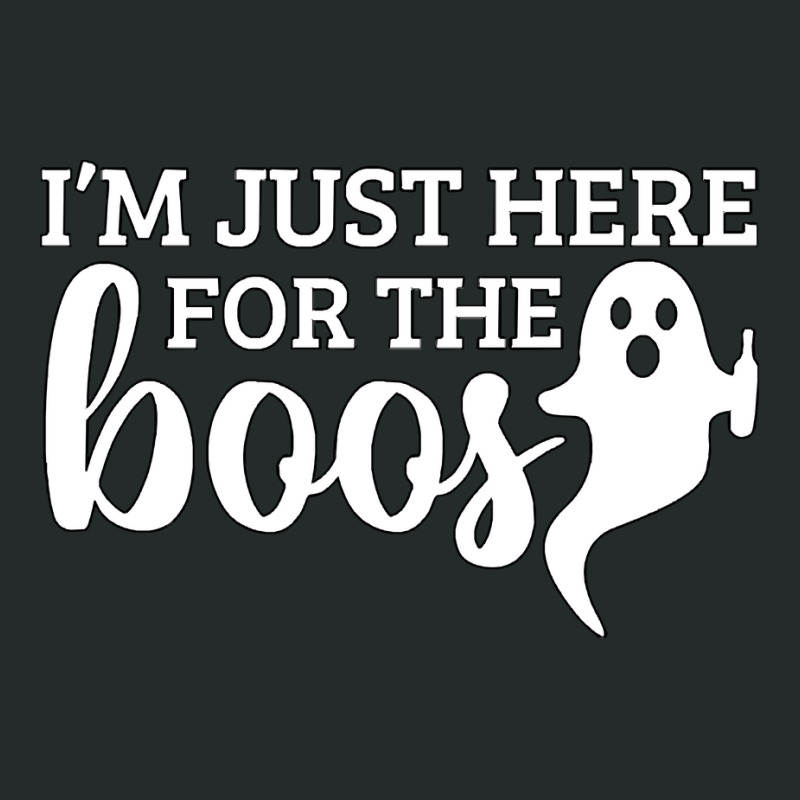 Halloween T  Shirti´m Just Here For The Boos Ghost White Stroke Text Women's Triblend Scoop T-shirt by cauliflowermortgage | Artistshot