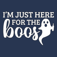 Halloween T  Shirti´m Just Here For The Boos Ghost White Stroke Text Ladies Denim Jacket | Artistshot