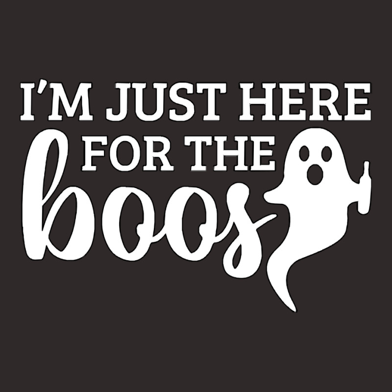 Halloween T  Shirti´m Just Here For The Boos Ghost White Stroke Text Racerback Tank by cauliflowermortgage | Artistshot