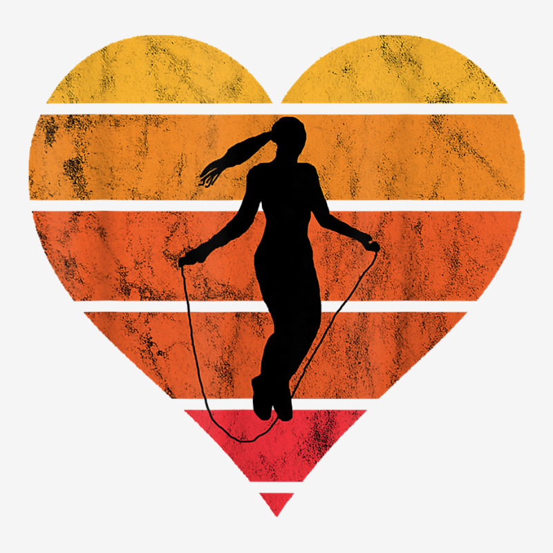 Rope Skipping Heart Retro Vintage Sunset Jump Rope Jumpers T Shirt Adjustable Cap | Artistshot