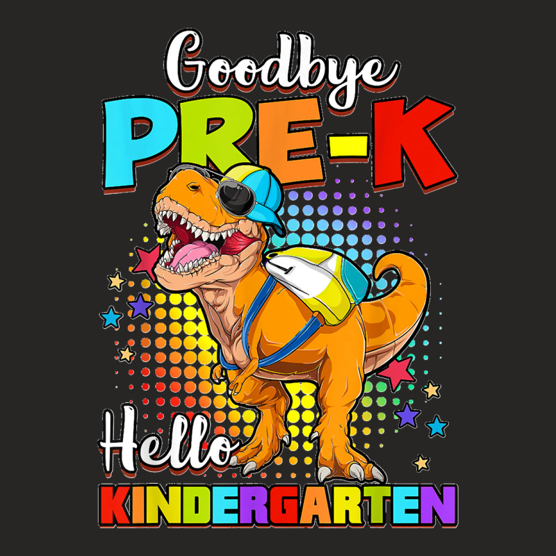 Dinosaur Goodbye Preschool Graduation Hello Kindergarten Ladies Fitted T-shirt | Artistshot