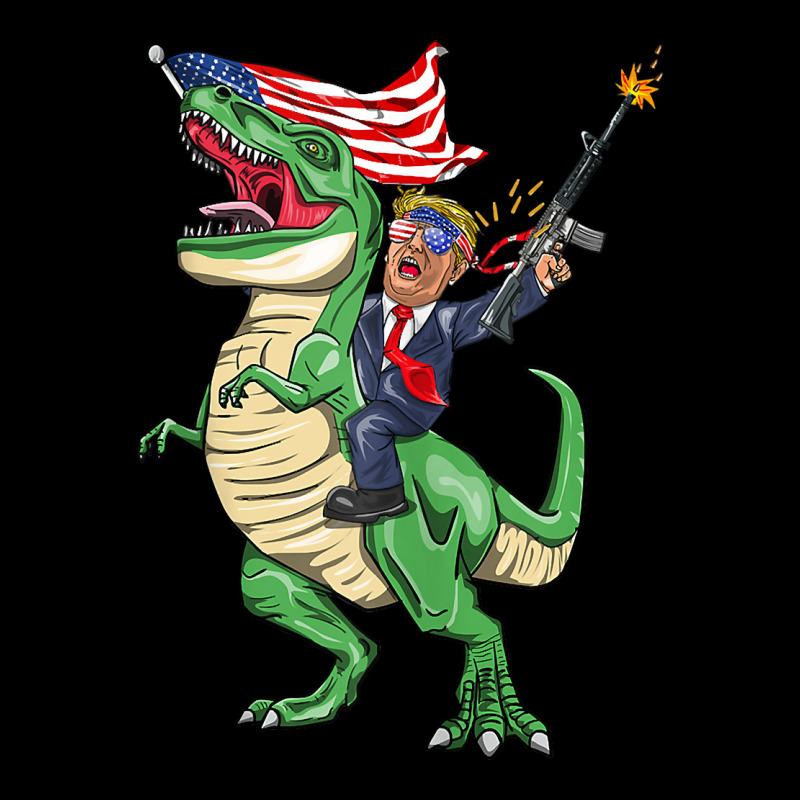 Machine Gun Trump On T Rex Dinosaur With American Flag Tank Top Youth Hoodie | Artistshot