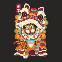 Chinese New Years For Men Dancing Tiger Dragon T Shirt Ladies Fitted T-shirt | Artistshot