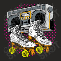 Roller Funny Skating Skates Sporty Street Vintage Sidewalks Games Char Ladies Fitted T-shirt | Artistshot