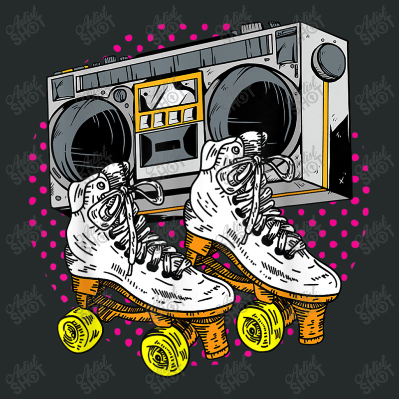 Roller Funny Skating Skates Sporty Street Vintage Sidewalks Games Char Women's Triblend Scoop T-shirt by FrederickDesign | Artistshot