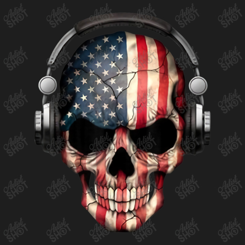 Skull Headphone Music Usa Flag 4th Of July Boys Kids Gamer Men Women Classic T-shirt by FrederickDesign | Artistshot