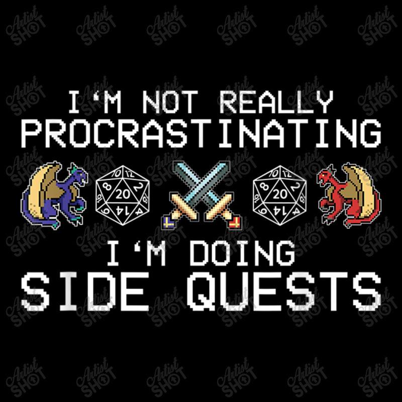 I'm Not Procrastinating I'm Doing Side Quests Rpg Dragons Animations C Cropped Hoodie by HailieDesign | Artistshot