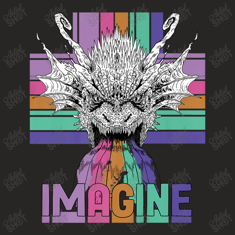 Imagine Great Dragon Vintage Cool Art Great Women Men Ladies Fitted T-Shirt by HailieDesign | Artistshot