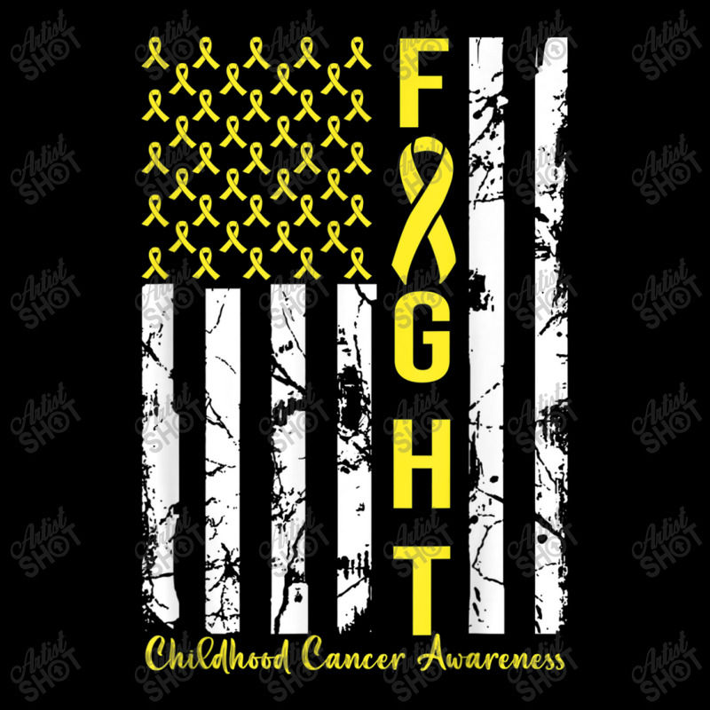 American Flag Gold Ribbon Fight Childhood Cancer Awareness Kids Cap by LaytonDesign | Artistshot