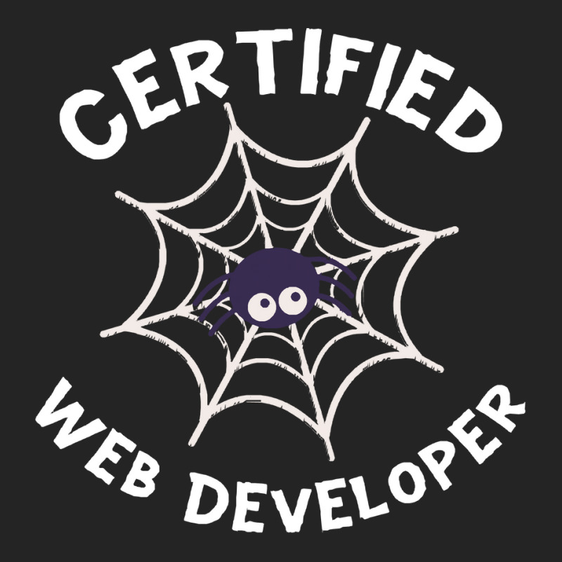 Halloween T  Shirt Certified Web Developer Halloween Spider In Web Tec 3/4 Sleeve Shirt by improbablerecent | Artistshot