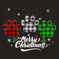 Merry Christmas Buffalo Plaid Shirt Red White Green Dog Paws Long Slee Tank Top | Artistshot