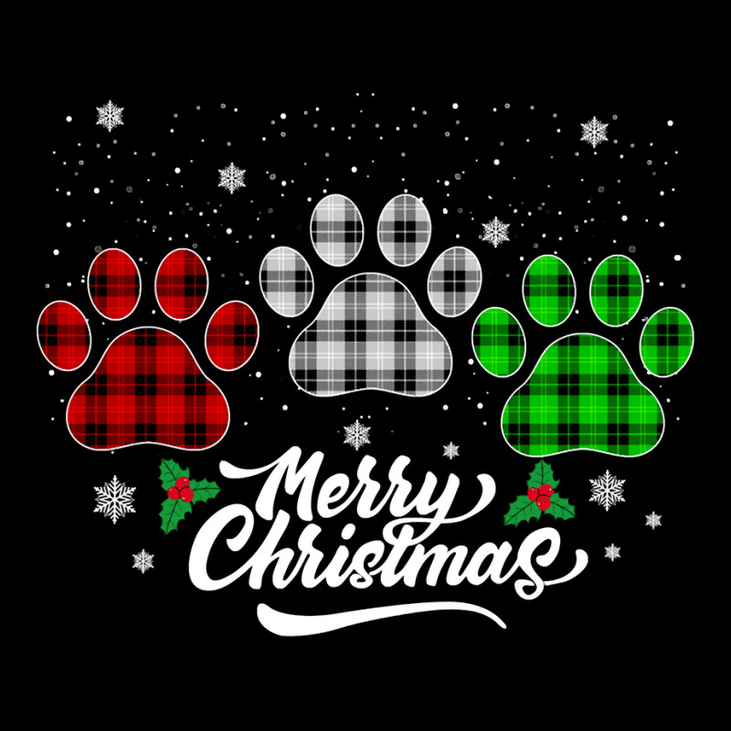 Merry Christmas Buffalo Plaid Shirt Red White Green Dog Paws Long Slee V-neck Tee | Artistshot