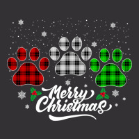 Merry Christmas Buffalo Plaid Shirt Red White Green Dog Paws Long Slee Vintage Hoodie | Artistshot