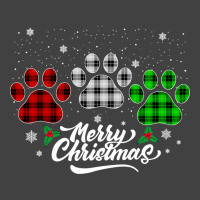 Merry Christmas Buffalo Plaid Shirt Red White Green Dog Paws Long Slee Vintage T-shirt | Artistshot