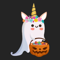 Unicorn Ghost Halloween T  Shirt Cute Unicorn Ghost Pumpkin Halloween 3/4 Sleeve Shirt | Artistshot