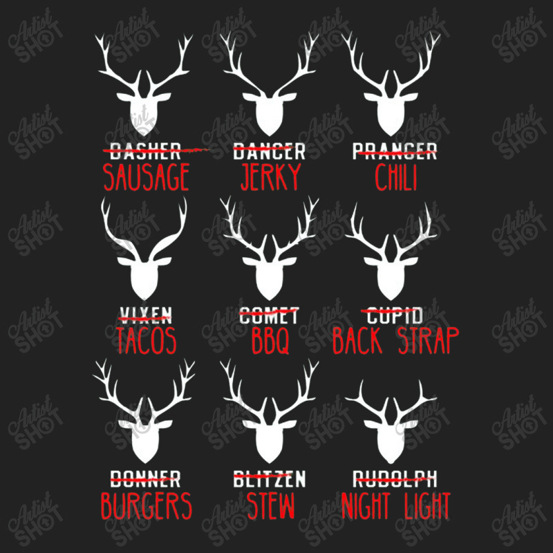 Deer Hunter All Of Santa's Reindeer Tee Backpack by strawberriesandscream | Artistshot