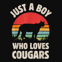 Cougar Just A Boy Who Loves Cougars Men Retro Vintage Sunset T Shirt Crop Top | Artistshot