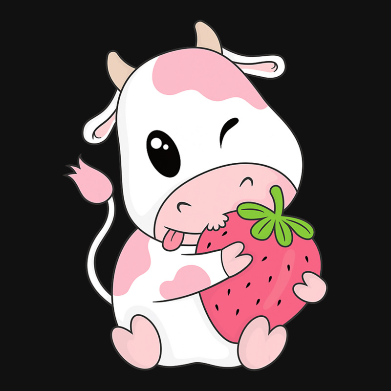 Cute Pink Strawberry Cow Print Kawaii Aesthetic' Women's T-Shirt