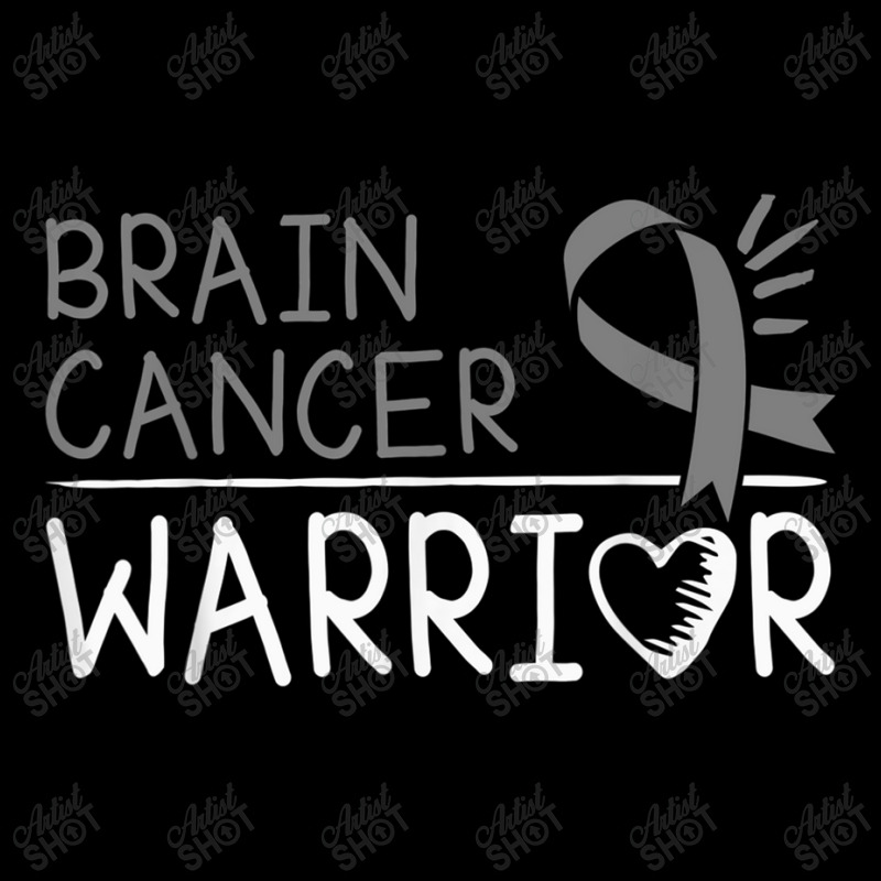 Brain Cancer Warrior Gray Awareness Ribbon Pocket T-shirt | Artistshot