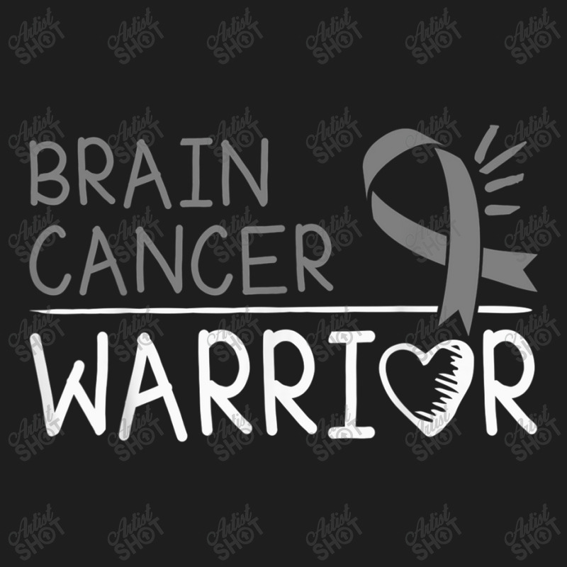 Brain Cancer Warrior Gray Awareness Ribbon Classic T-shirt | Artistshot