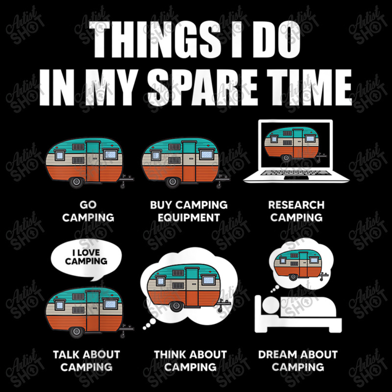 Camping Things I Do In My Spare Time Funny Camper Day Gifts Cropped Sweater by HailieDesign | Artistshot