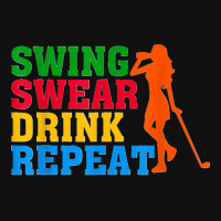 Funny Women Golfer Golf Lover Swing Swear Drink Repeat Motorcycle License Plate | Artistshot