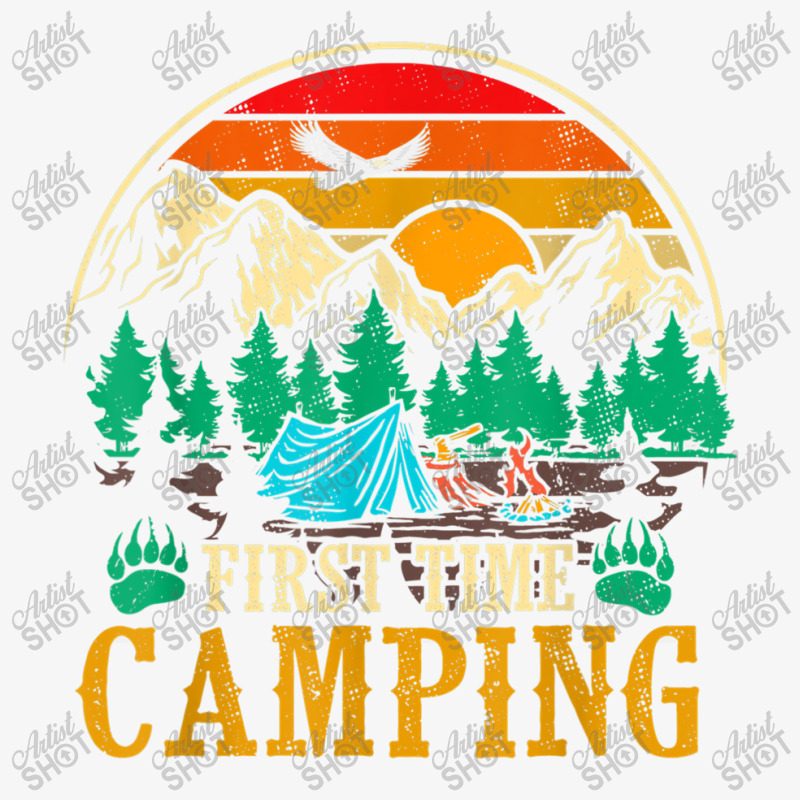 First Time Camping Funny Camper Lover Gift Ladies Fitted T-Shirt by HailieDesign | Artistshot