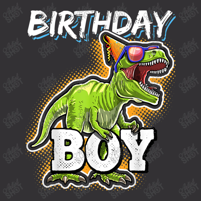 Birthday Boy T Rex Dinosaur Party Gift For Boys Funny Gifts Men Vintage Hoodie | Artistshot