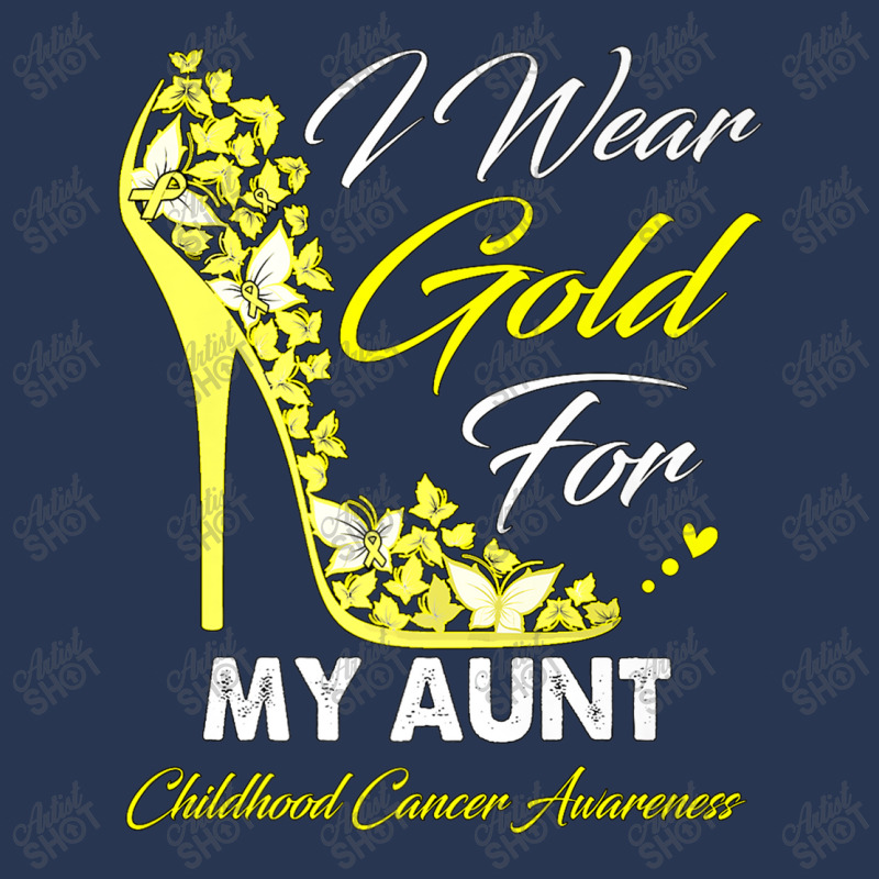 Butterfly I Wear Gold For My Aunt Childhood Cancer Warrior Ladies Denim Jacket by LaytonDesign | Artistshot