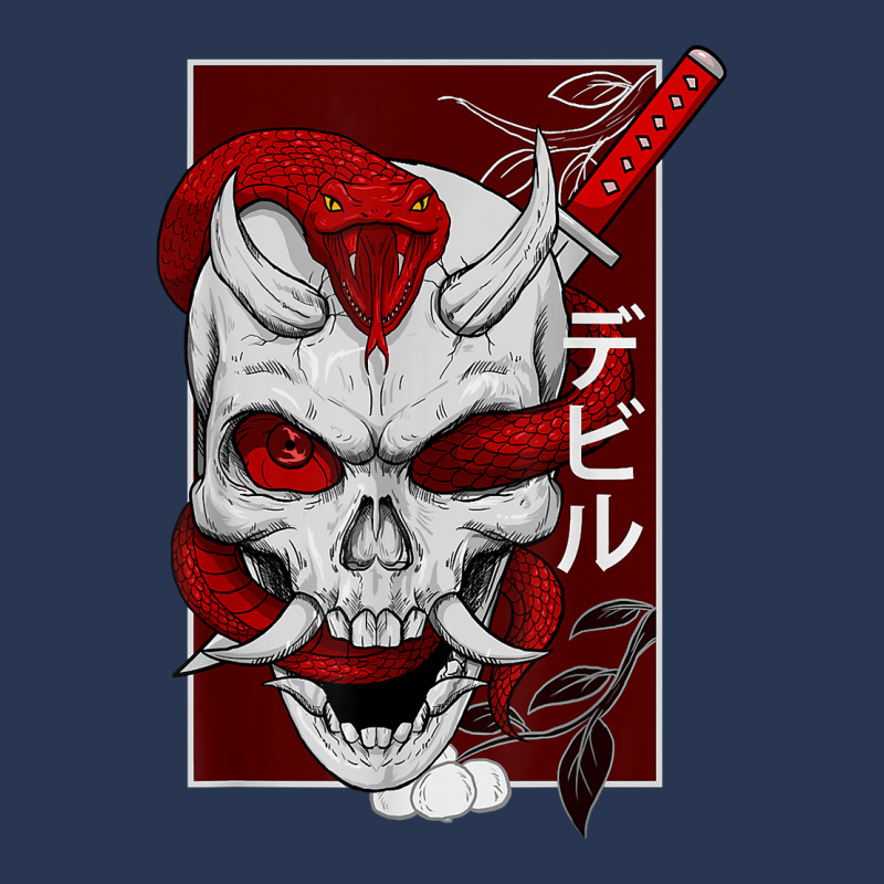 Japanese Demon Face Skull Devil With Snake Katana Nippon Art T Shirt Men Denim Jacket by vorgasofaguiarb | Artistshot