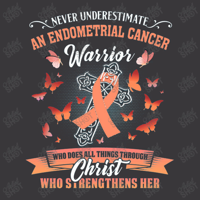 Never Underestimate Endometrial Cancer Awareness Fighter Christ Ladies Curvy T-Shirt by zaenalmaza | Artistshot