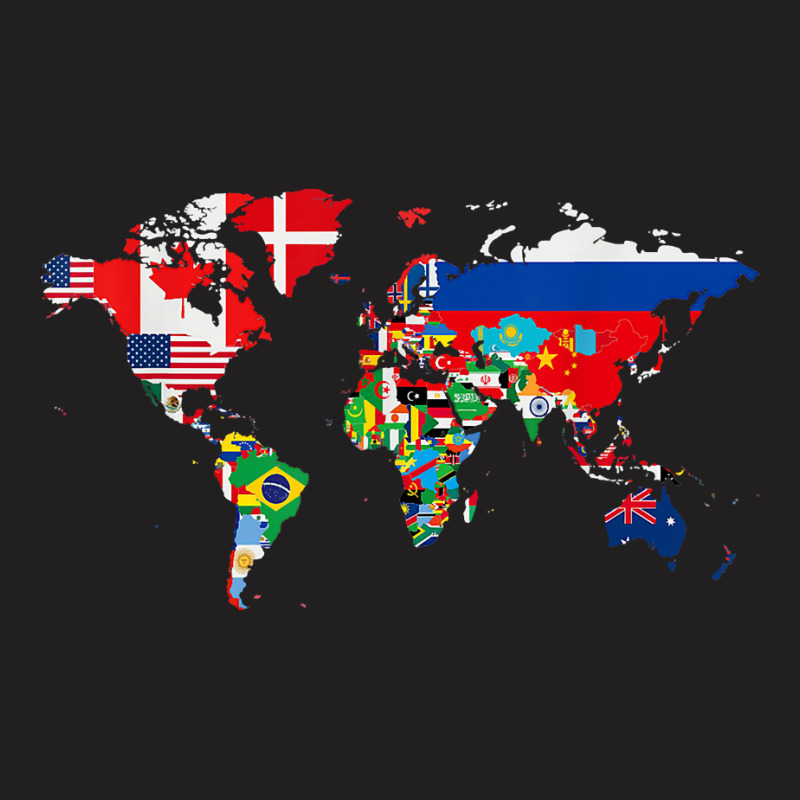 International World Flags T Shirt Flags World Map For Kids T Shirt T-shirt | Artistshot