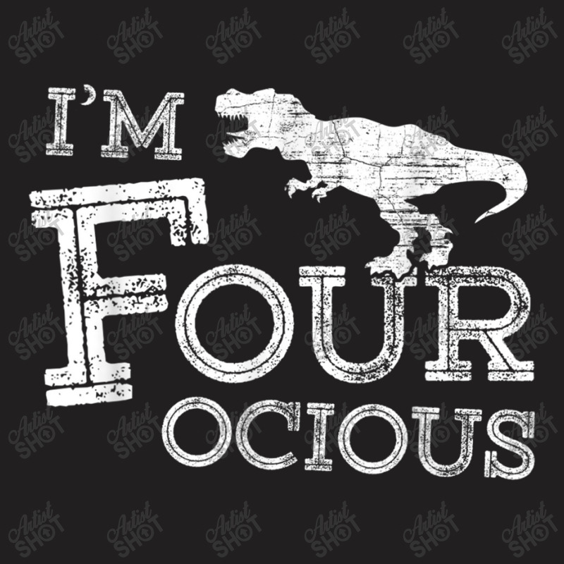 4th Birthday 4 Year Old Boy Four-ocious Dinosaur Gift Party Gifts Men T-shirt | Artistshot