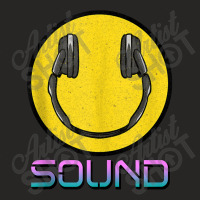 Sound Music I Love The 90's Dj Headphones Smile Face Headset Day Gift Ladies Fitted T-shirt | Artistshot