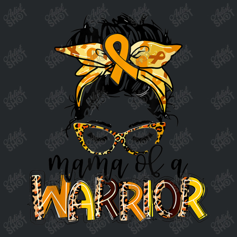 Childhood Cancer Awareness Mama Of A Warrior Gold Ribbon Crewneck Sweatshirt | Artistshot