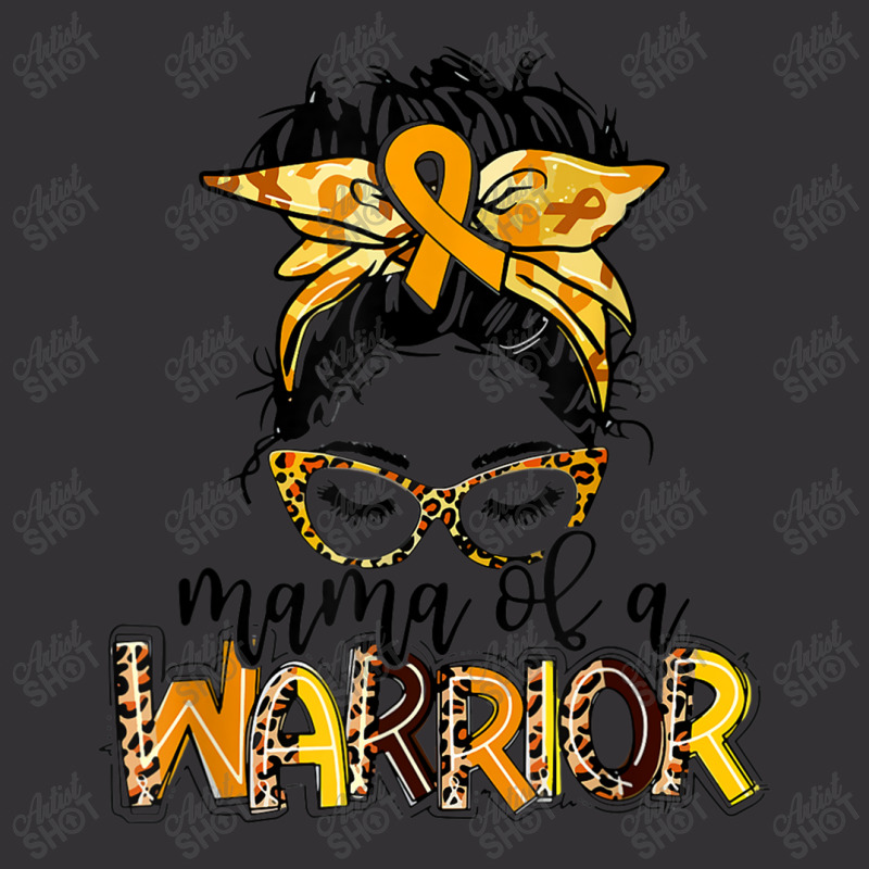 Childhood Cancer Awareness Mama Of A Warrior Gold Ribbon Vintage Hoodie | Artistshot