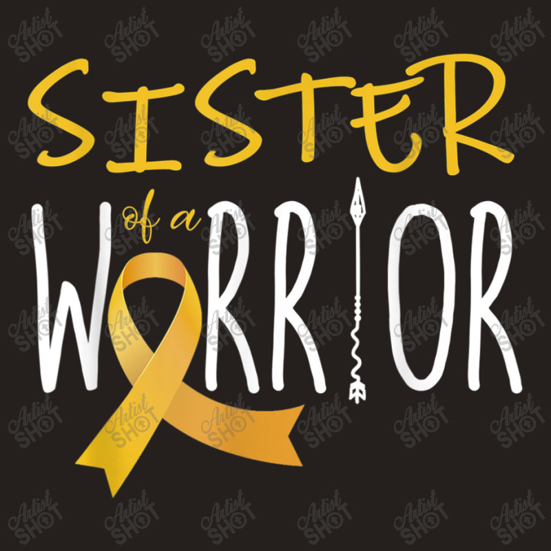 Childhood Cancer Awareness Sister Of A Warrior Tank Top | Artistshot