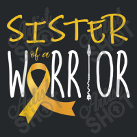 Childhood Cancer Awareness Sister Of A Warrior Crewneck Sweatshirt | Artistshot