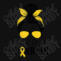 Childhood Cancer  Awareness Mom Of A Warrior Messy Bun Front Car Mat | Artistshot