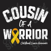 Cousin Of A Warrior Childhood Cancer Awareness Gifts Ribbon T-shirt | Artistshot