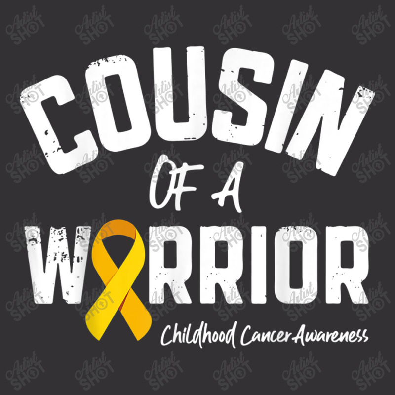 Cousin Of A Warrior Childhood Cancer Awareness Gifts Ribbon Vintage Short | Artistshot