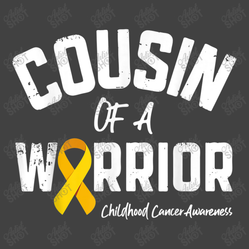 Cousin Of A Warrior Childhood Cancer Awareness Gifts Ribbon Vintage T-shirt | Artistshot