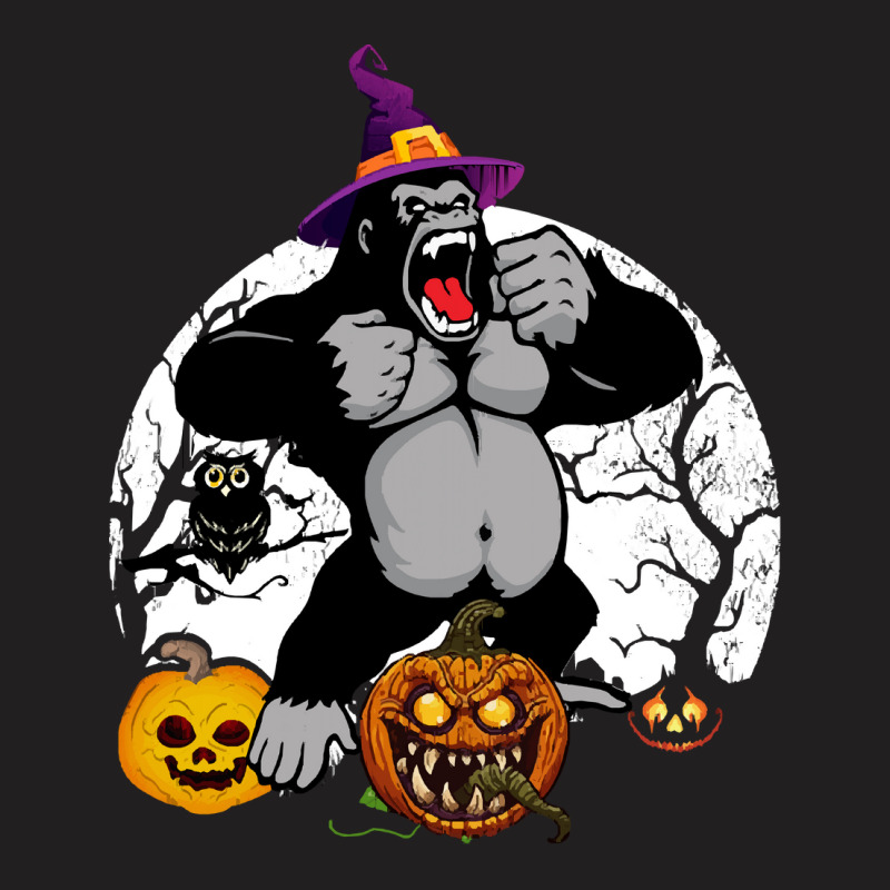 Gorilla Halloween Boo Costume Scary T  Shirt Gorilla Invited To Hallow T-shirt | Artistshot