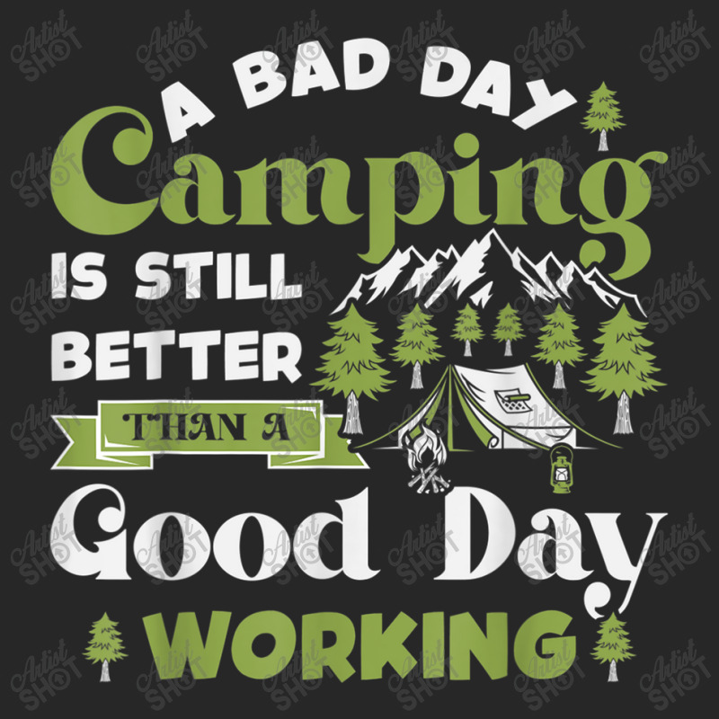 Motivational Camping Quote Bad Day Camping Better Than Work Funny Gift Women's Pajamas Set by HailieDesign | Artistshot