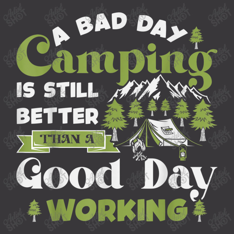 Motivational Camping Quote Bad Day Camping Better Than Work Funny Gift Ladies Curvy T-Shirt by HailieDesign | Artistshot